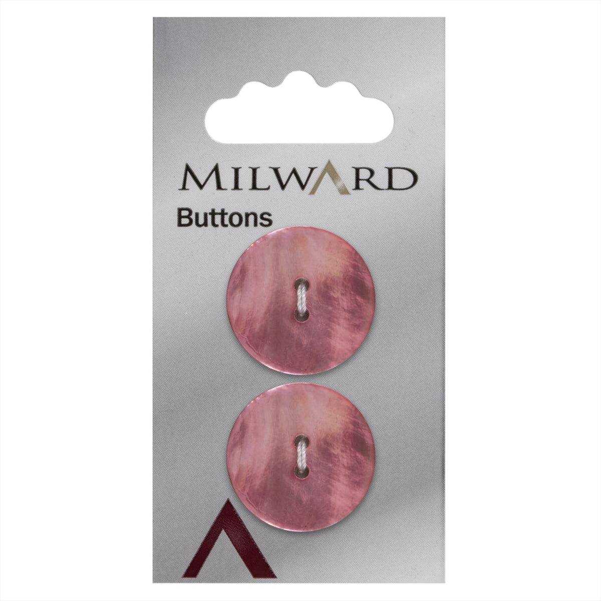 Milward Parelmoer Knoop Roze 22mm (2 stuks)