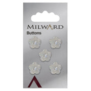 Milward Bloem Knoop Transparant Glitter 13mm (5 stuks)