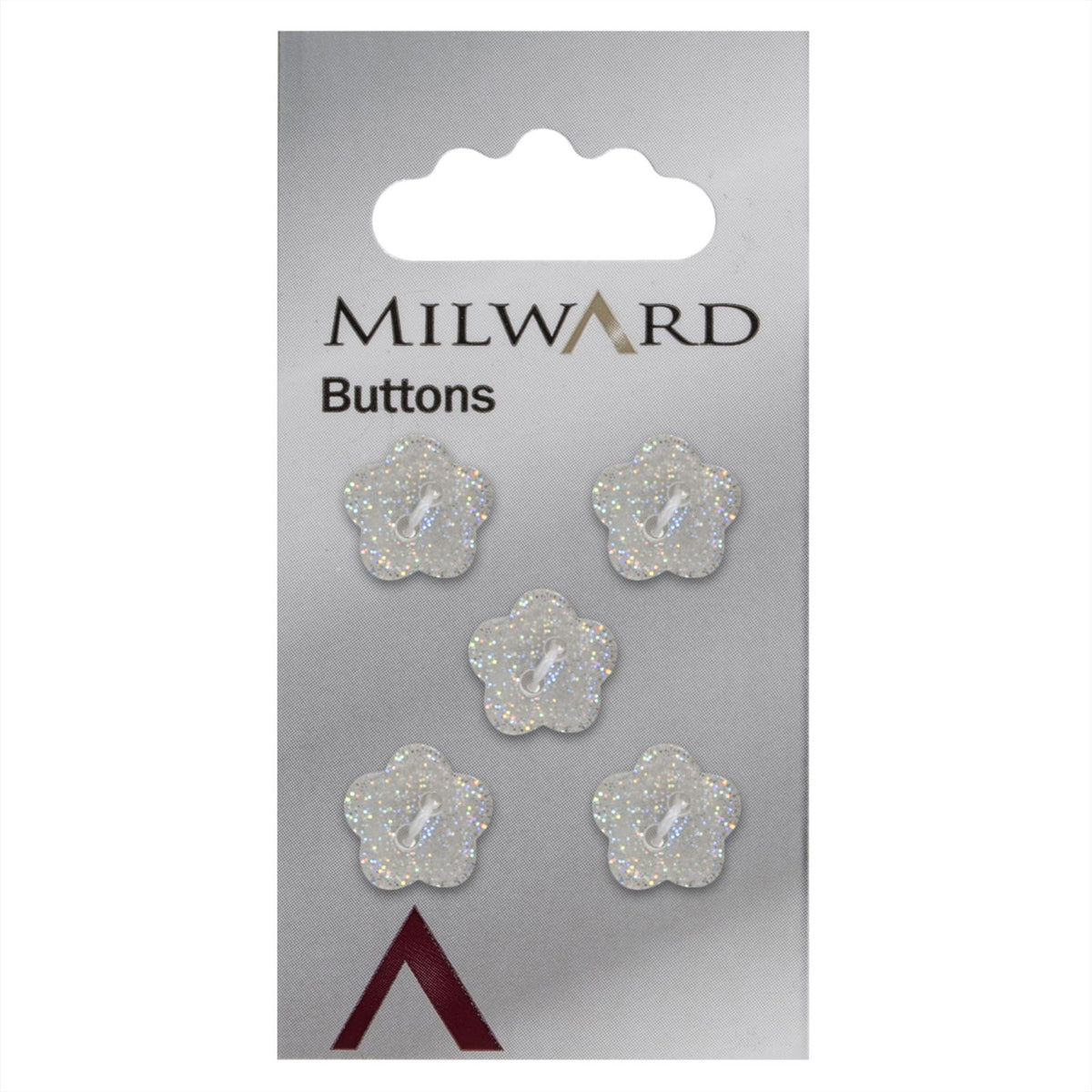 Milward Bloem Knoop Transparant Glitter 13mm (5 stuks)