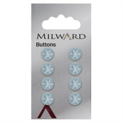 Milward Knoop Parelblauw Bloem/Ster 10mm (8 stuks)