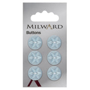 Milward Knoop Parelblauw Bloem/Ster 15mm (6 stuks)