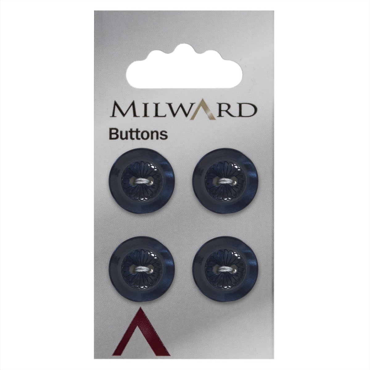 Milward Knoop Donkerblauw Met Bloem 16mm (4 stuks)