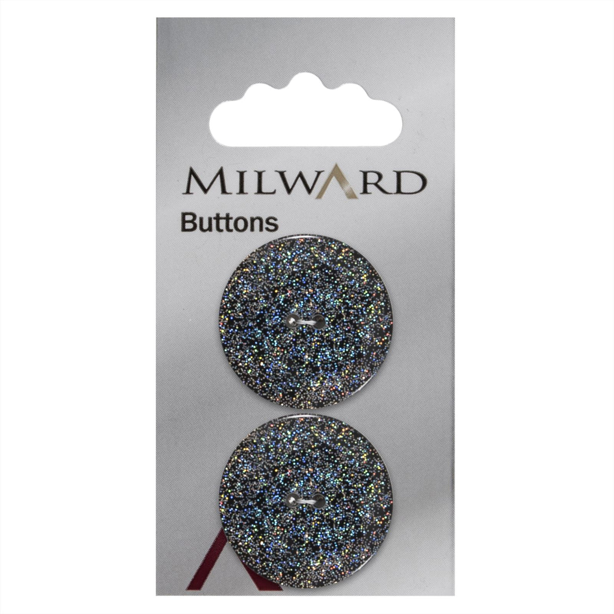 Milward Glitter Knoop 27mm (2 stuks)