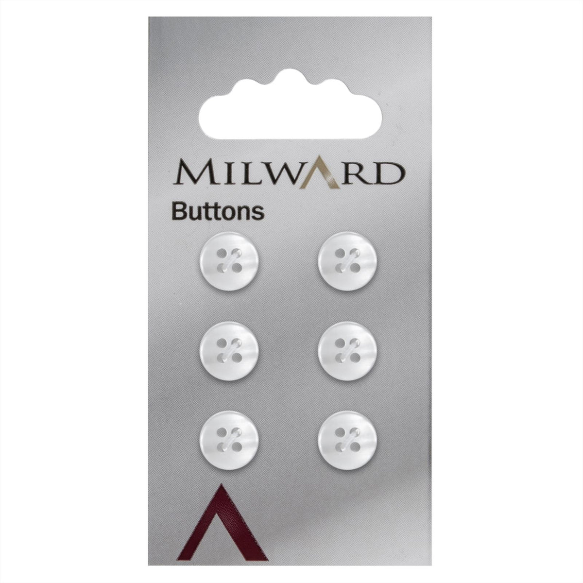 Milward Parelmoer Knoop Wit 10mm (6 stuks)