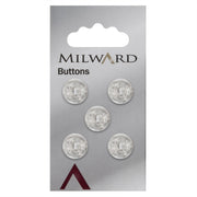 Milward Knoop Transparant met Bloemenwerkje 12mm (5 stuks)