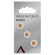 Milward Knoop Bloem Wit met Geel 13mm (3 stuks)