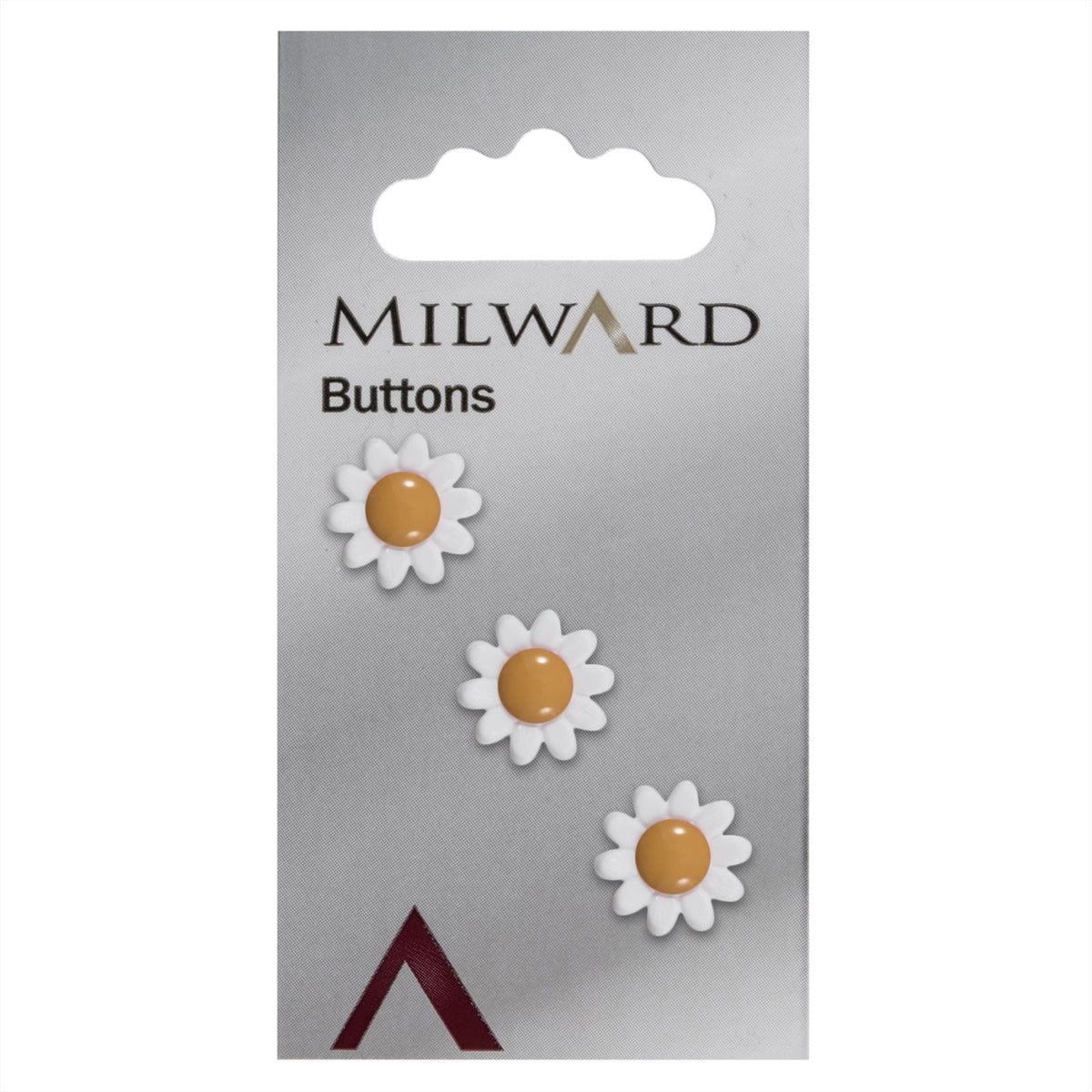 Milward Knoop Bloem Wit met Geel 13mm (3 stuks)