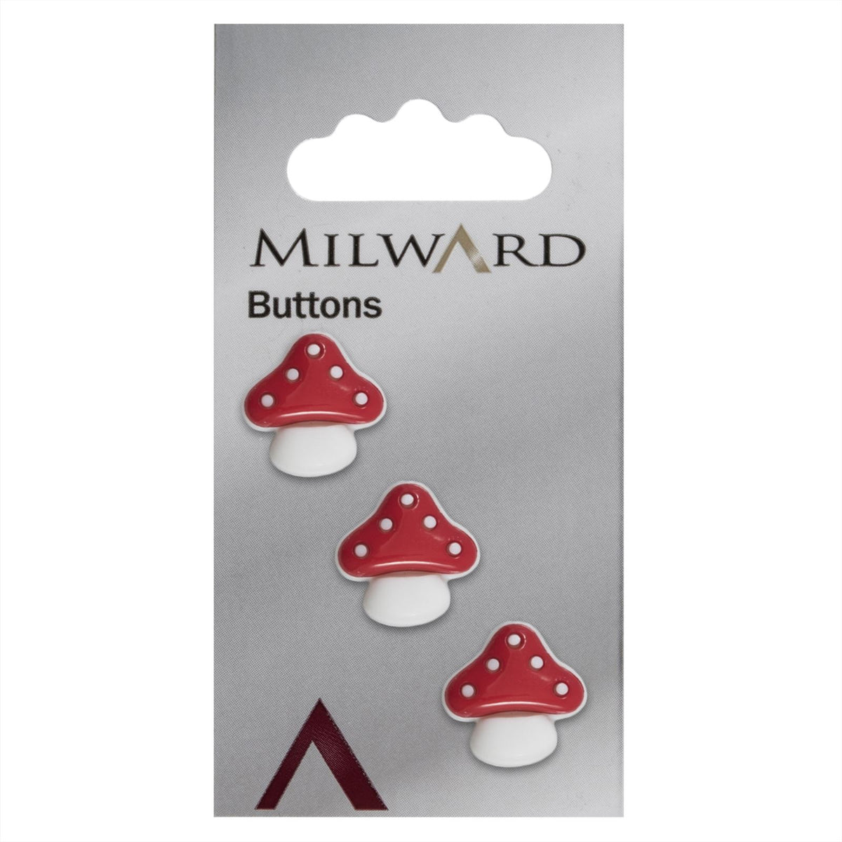 Milward Paddenstoelen Knoop Rood/Wit 15mm (3 stuks)