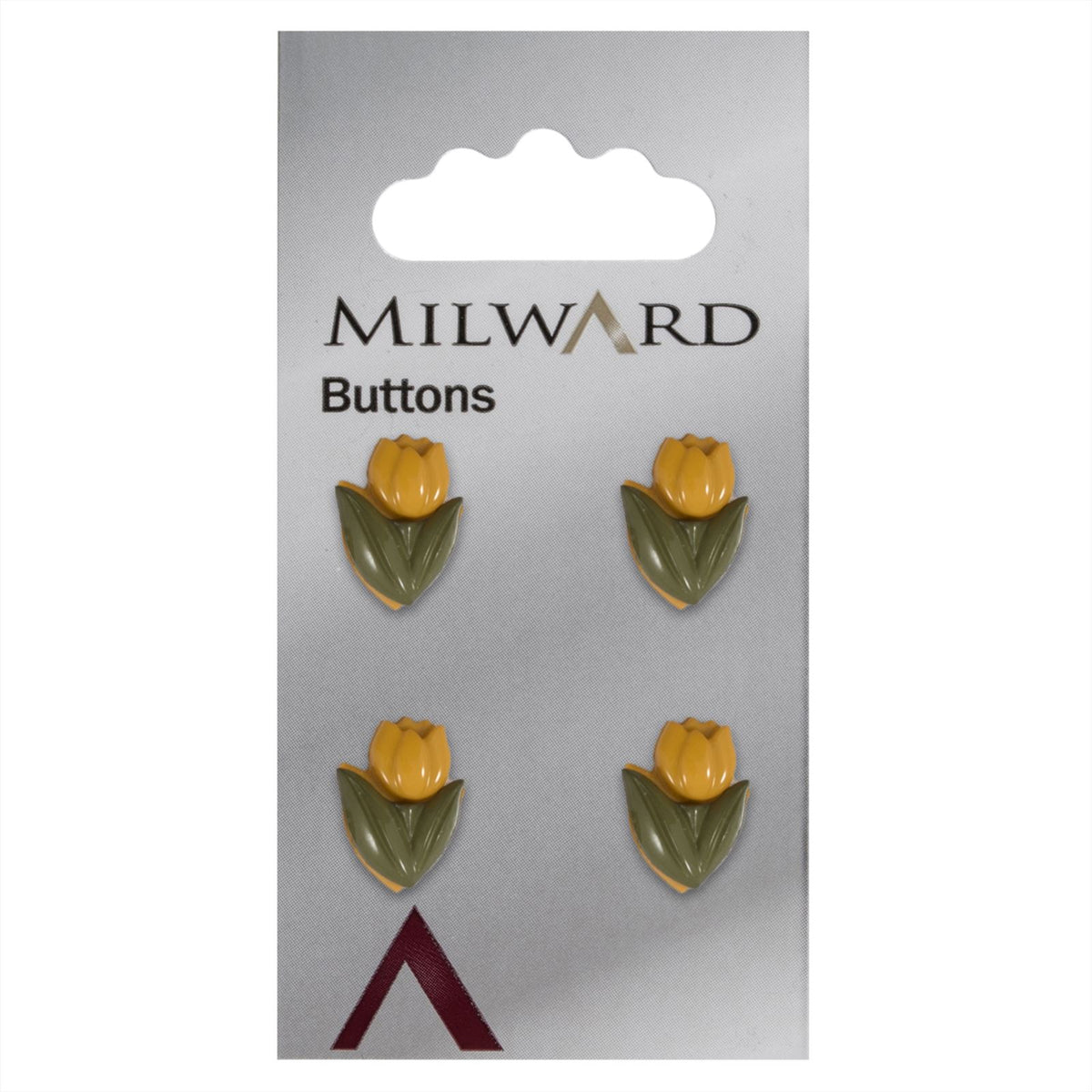 Milward Tulp Knoop Groen/Geel 15mm (4 stuks)