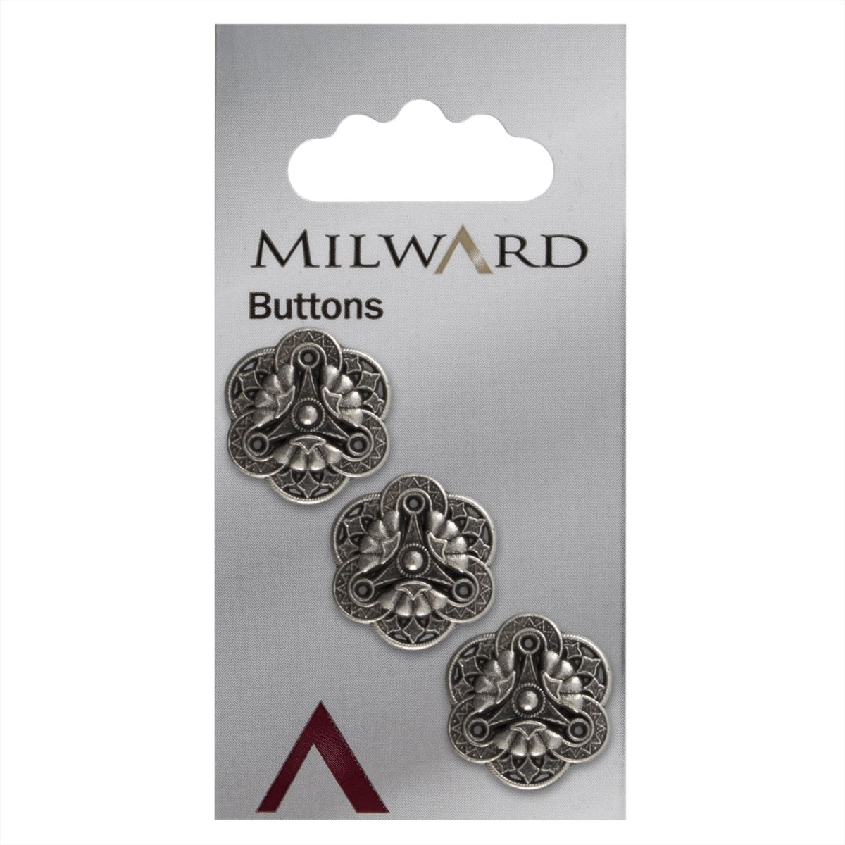 Milward Knoop Metaal Zilver/Zwart 19mm (3 stuks)