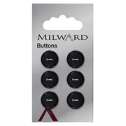 Milward Ronde Matte Knoop Zwart 13mm (6 stuks)