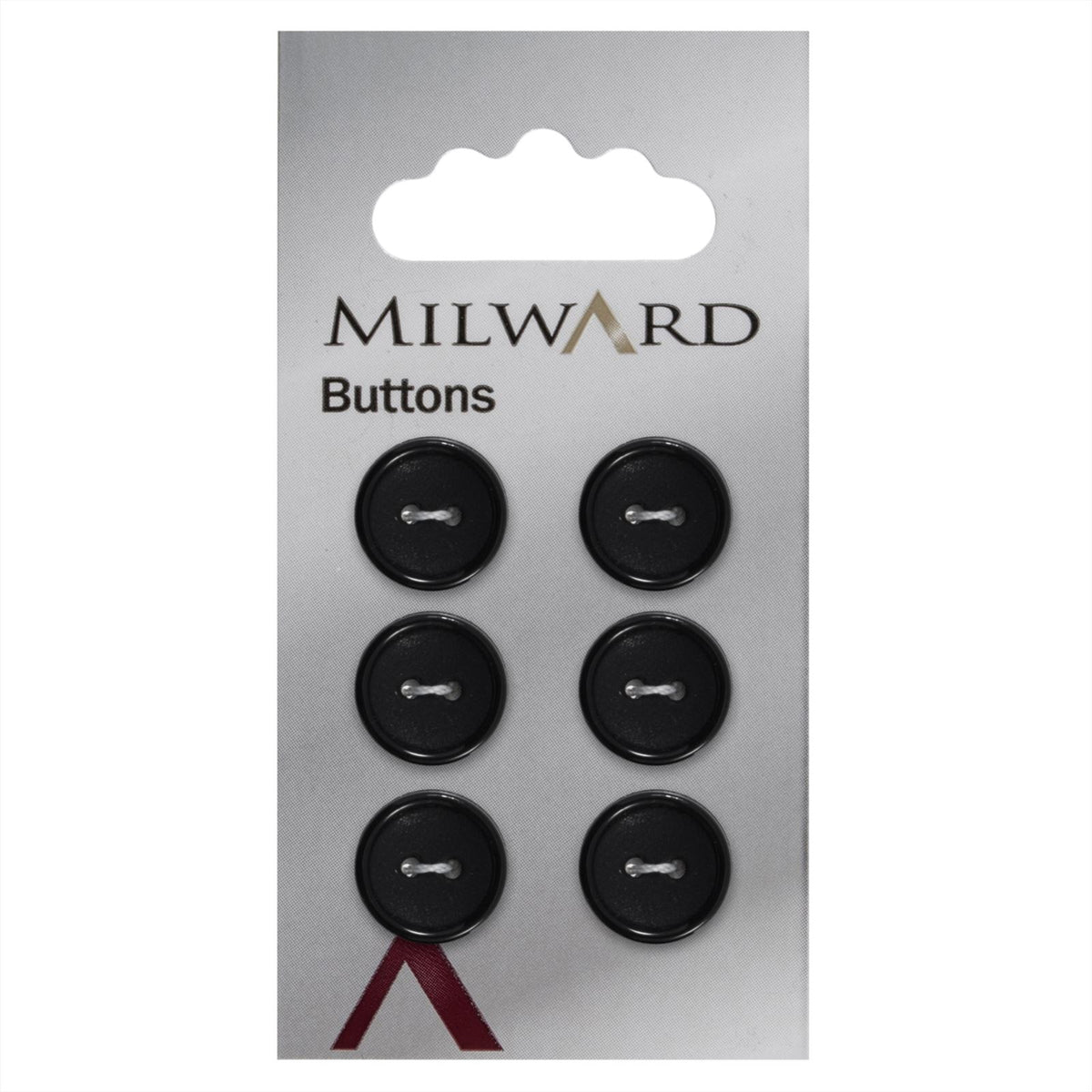 Milward Ronde Matte Knoop Zwart 13mm (6 stuks)