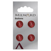 Milward Rode Parelmoer Knoop 12mm (4 stuks)