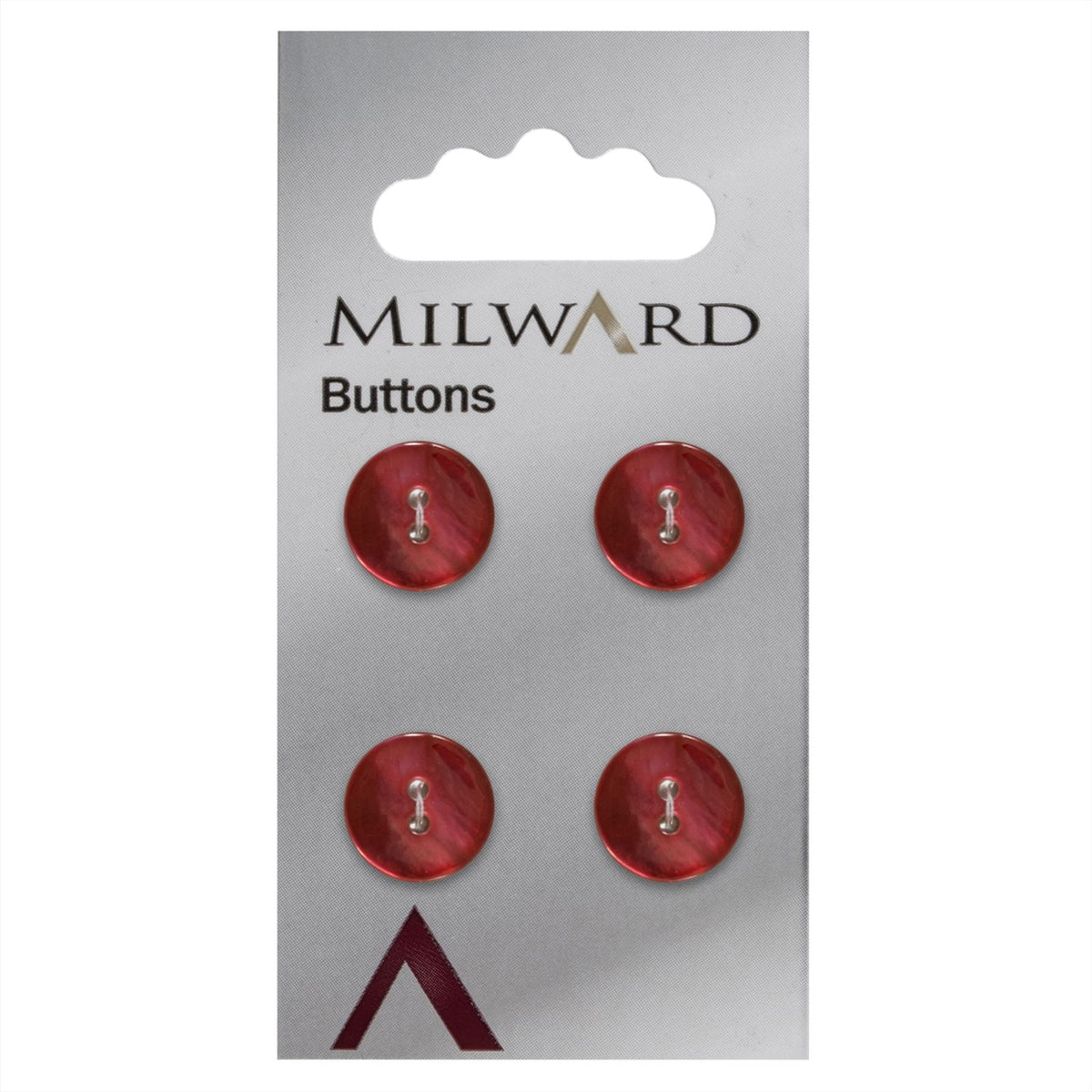 Milward Rode Parelmoer Knoop 12mm (4 stuks)