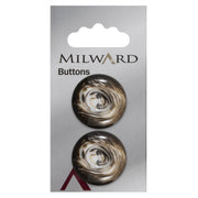 Milward Glanzende Knoop Zwart/Wit/Bruin 25mm (2 stuks)
