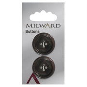 Milward Ronde Knoop (0,5cm dik) Donkerbruin 25mm (2 stuks)
