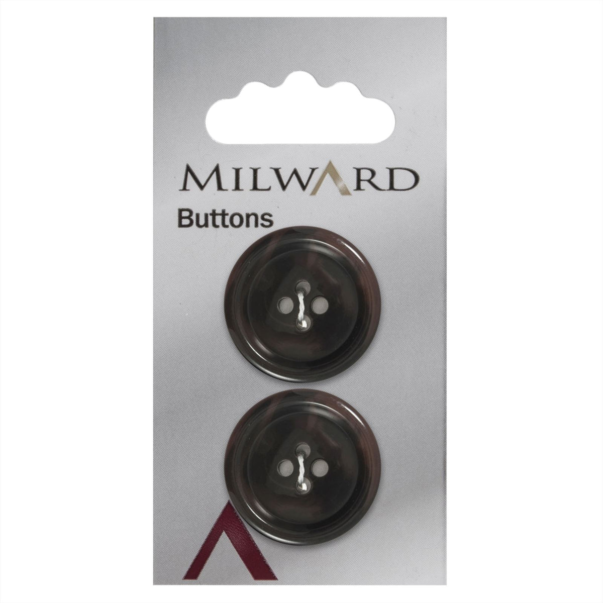 Milward Ronde Knoop (0,5cm dik) Donkerbruin 25mm (2 stuks)