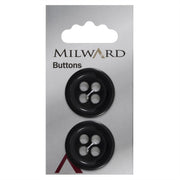 Milward Ronde Knoop Zwart 27mm (2 stuks)