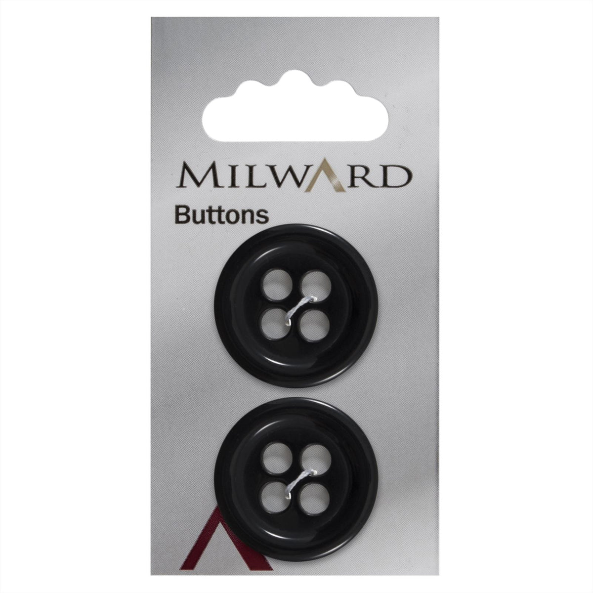 Milward Ronde Knoop Zwart 27mm (2 stuks)