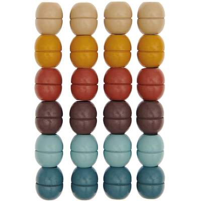 Rico Macramé Houten Kralen 19x22mm Earthy Colours - 24 stuks