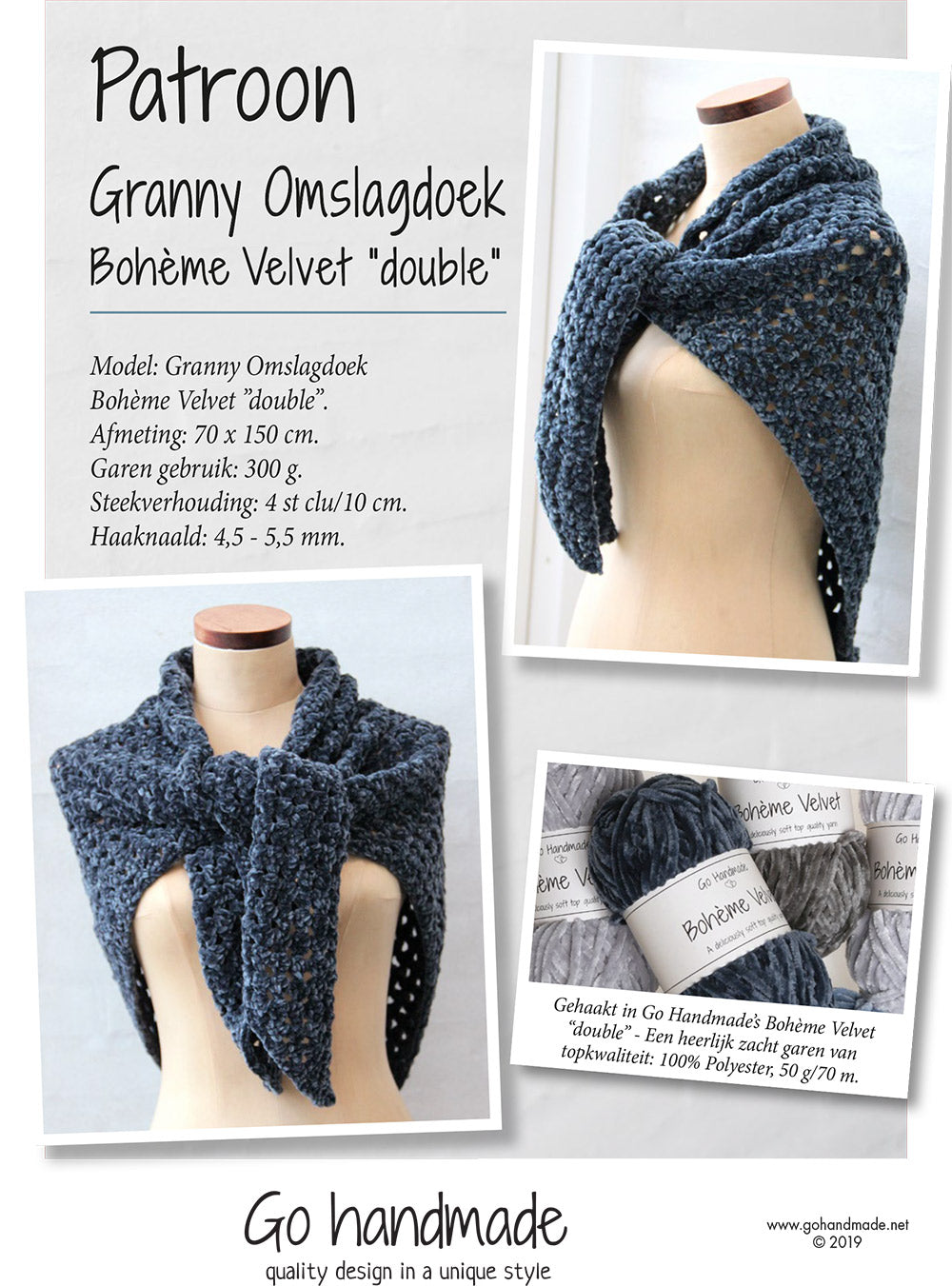 Granny Shawl Boheme Velvet double Booklet (Digital)