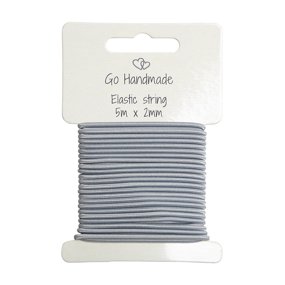 Go Handmade Elastisch Koord 5 m x 2 mm Grijs / Blauw