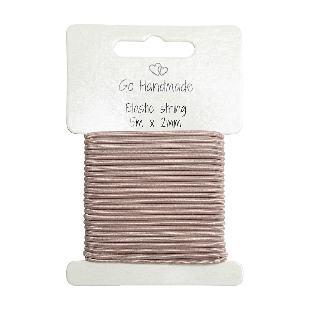 Go Handmade Elastisch Koord 5 m x 2 mm Mushroom