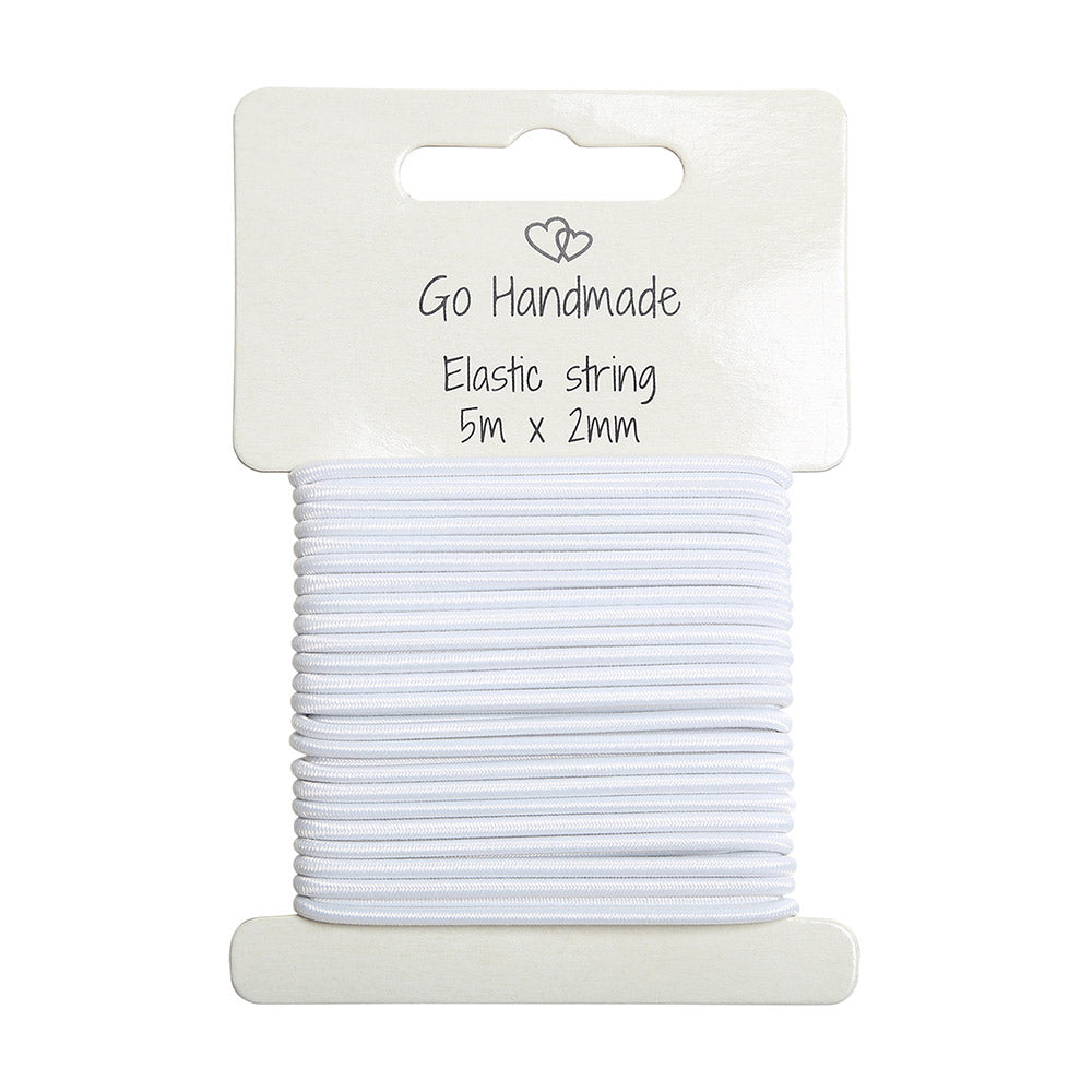 Go Handmade Elastisch Koord 5 m x 2 mm Wit