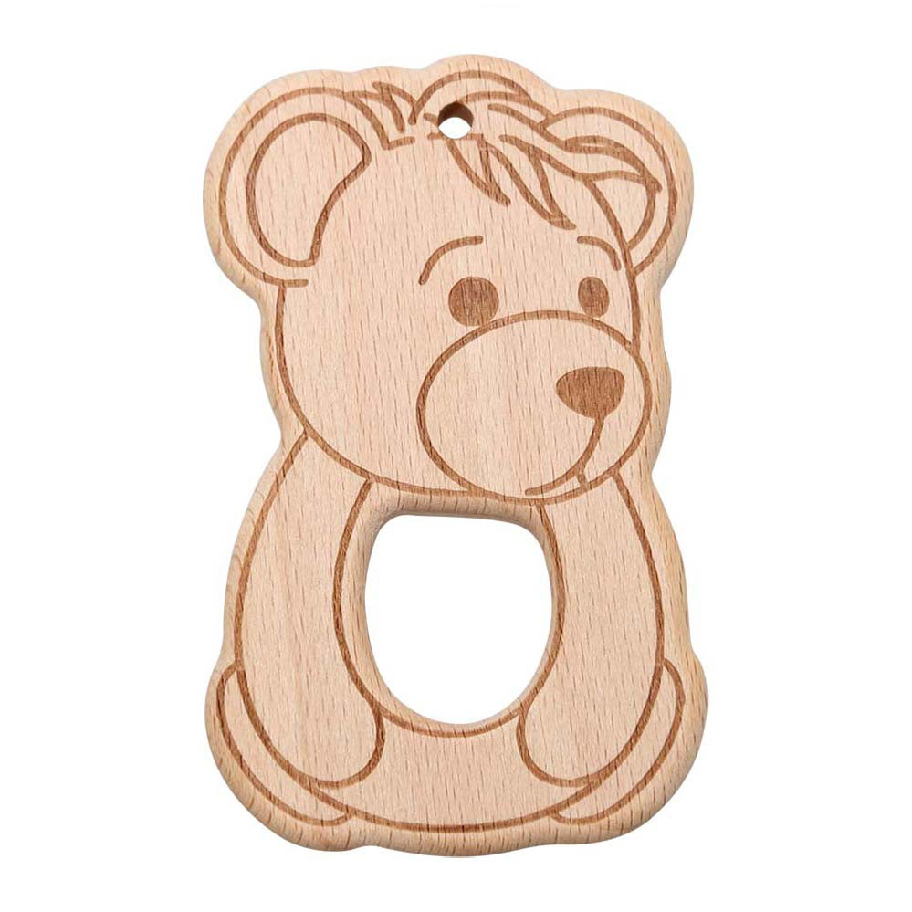 Go Handmade Houten Bijtdier Teddy Beer