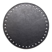 Go Handmade Leren Bodem Rond Zwart 17 cm