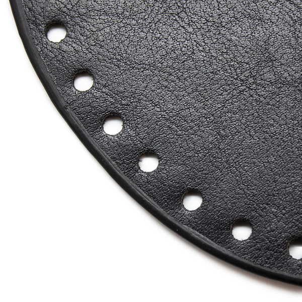 Rond cm detail — gemaakt met Go Handmade Leren Bodem Rond Zwart