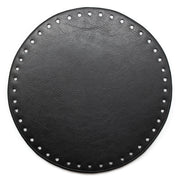 Go Handmade Leren Bodem Rond Zwart 20 cm