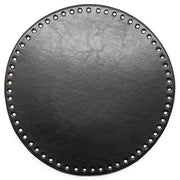 Go Handmade Leren Bodem Rond Zwart 25 cm