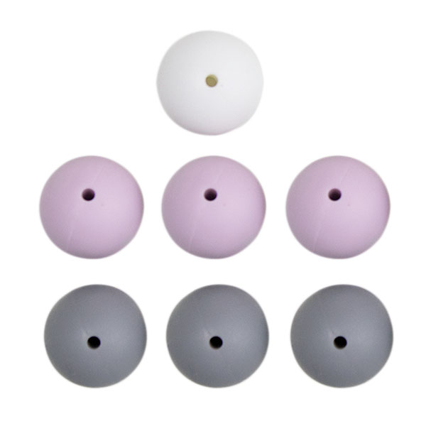 Go Handmade Siliconen Kralen 7 Stuks 16 Lavender Mix