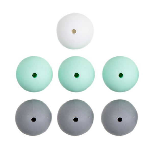 Go Handmade Siliconen Kralen 7 Stuks 17 Mint Mix