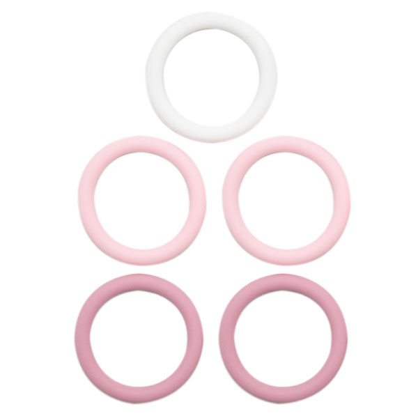 Go Handmade Siliconen Ringen 5 Stuks 00 Roze Mix
