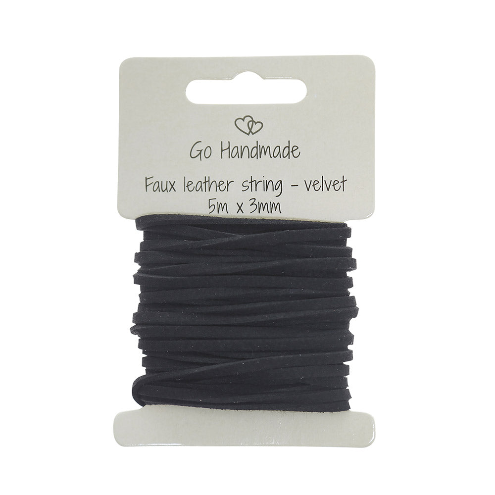 Go Handmade Velvet Koord 5 m x 3 mm 51 Zwart
