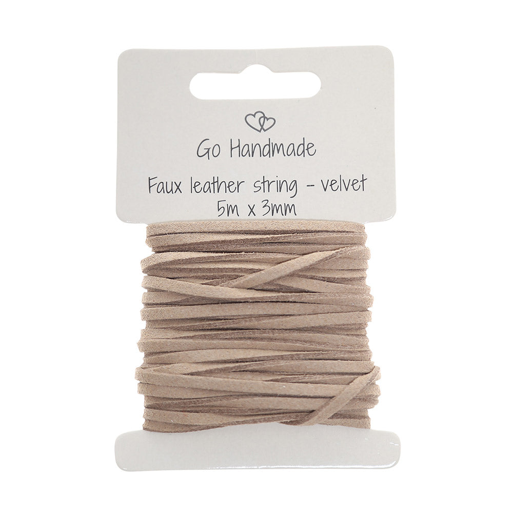 Go Handmade Velvet Koord 5 m x 3 mm 55 Beige