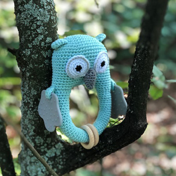 Lisa — gemaakt met Haakpatroon Babyspeeltje It's Owl Good