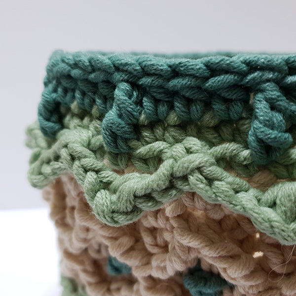 Detail — gemaakt met Haakpatroon Bohemien Mandje