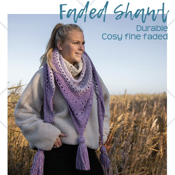 Faded shawl — gemaakt met Haakpatroon Cosy Fine Faded Shawl