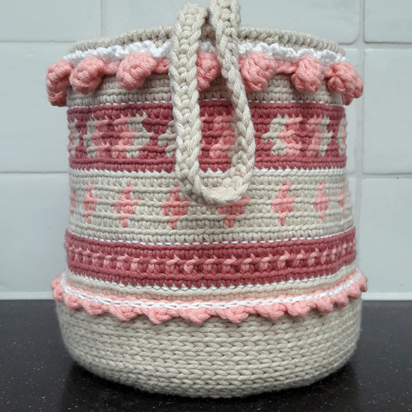 Zijkantopdracht thessa — gemaakt met Haakpatroon Cute Crochet Boho Basket