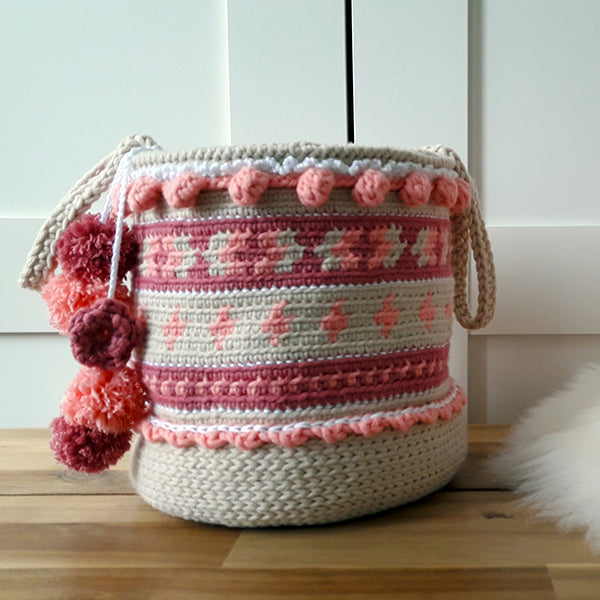 Opdracht thessa — sfeerbeeld met Haakpatroon Cute Crochet Boho Basket