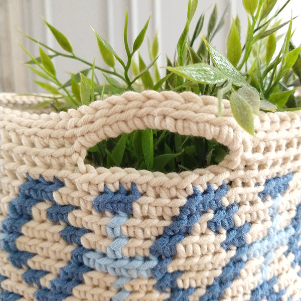 Dbbdetail — gemaakt met Haakpatroon Delfts Blauw Badkamer Mandje