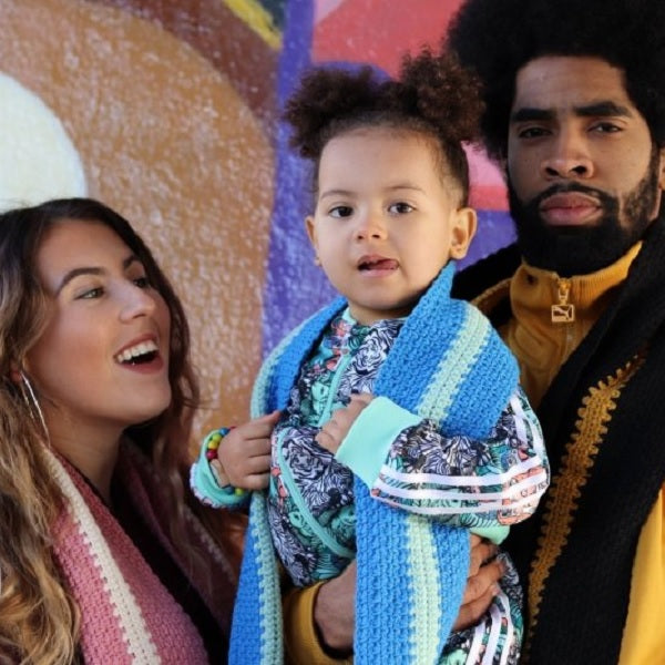 Double four family stripe scarf — gemaakt met Haakpatroon Double Four Family Stripe Scarf