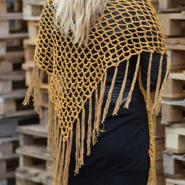 Double four omsladoek — gemaakt met Haakpatroon Double Four Omslagdoek