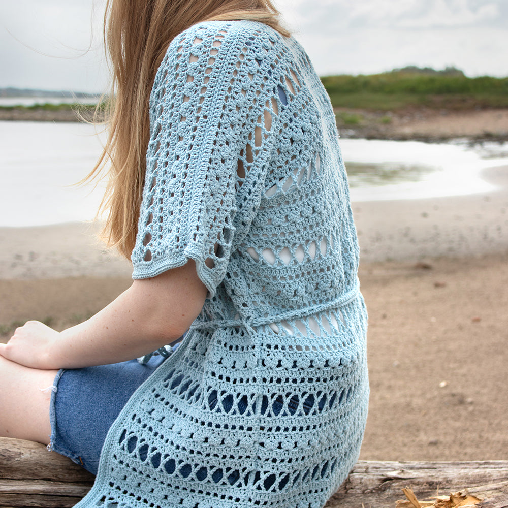 Blue — gemaakt met Haakpatroon Hugs and Kisses Kimono (Digital)