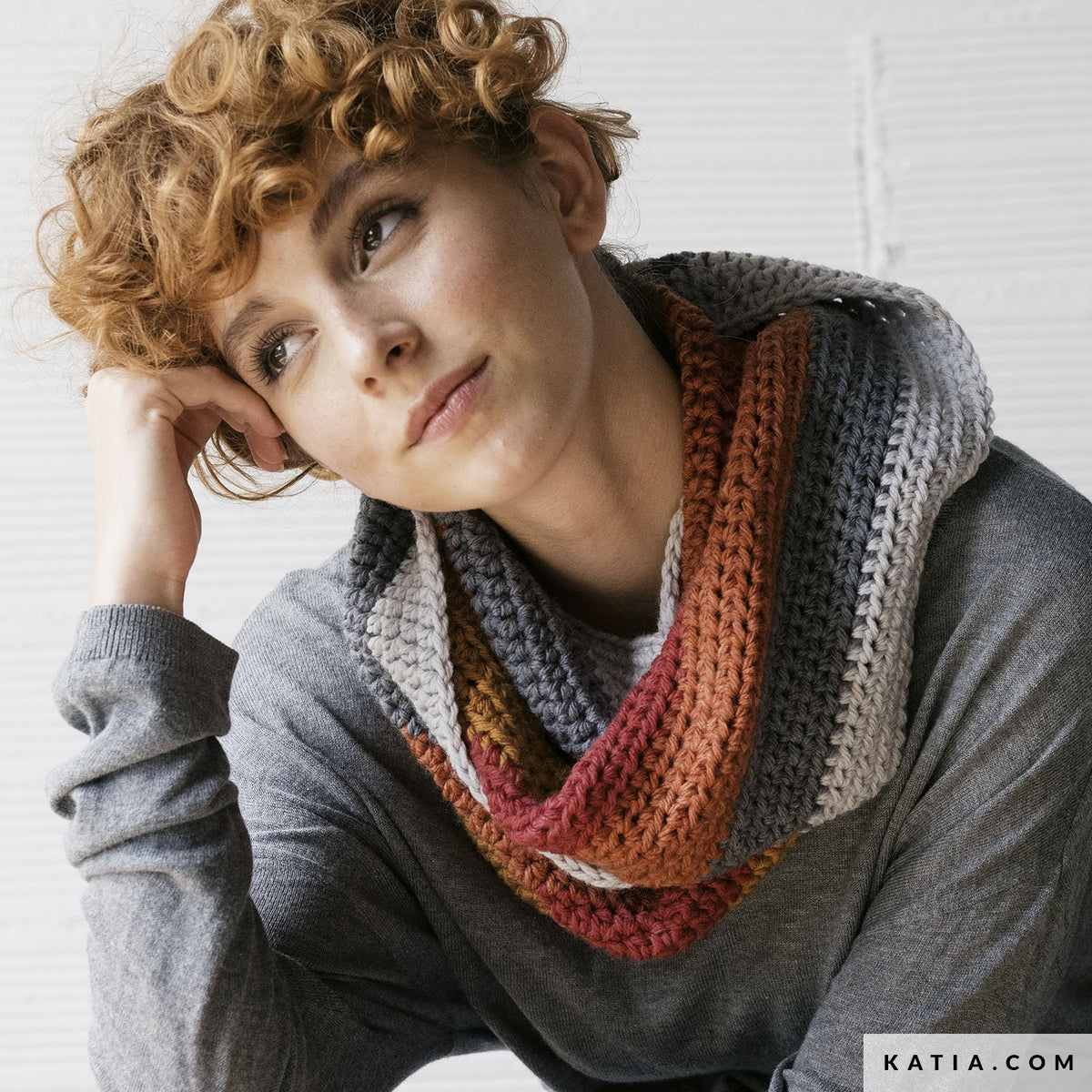 Anleitung stricken hakeln damen rundschal herbst winter kati — gemaakt met Haakpatroon Katia Boomer Colsjaal