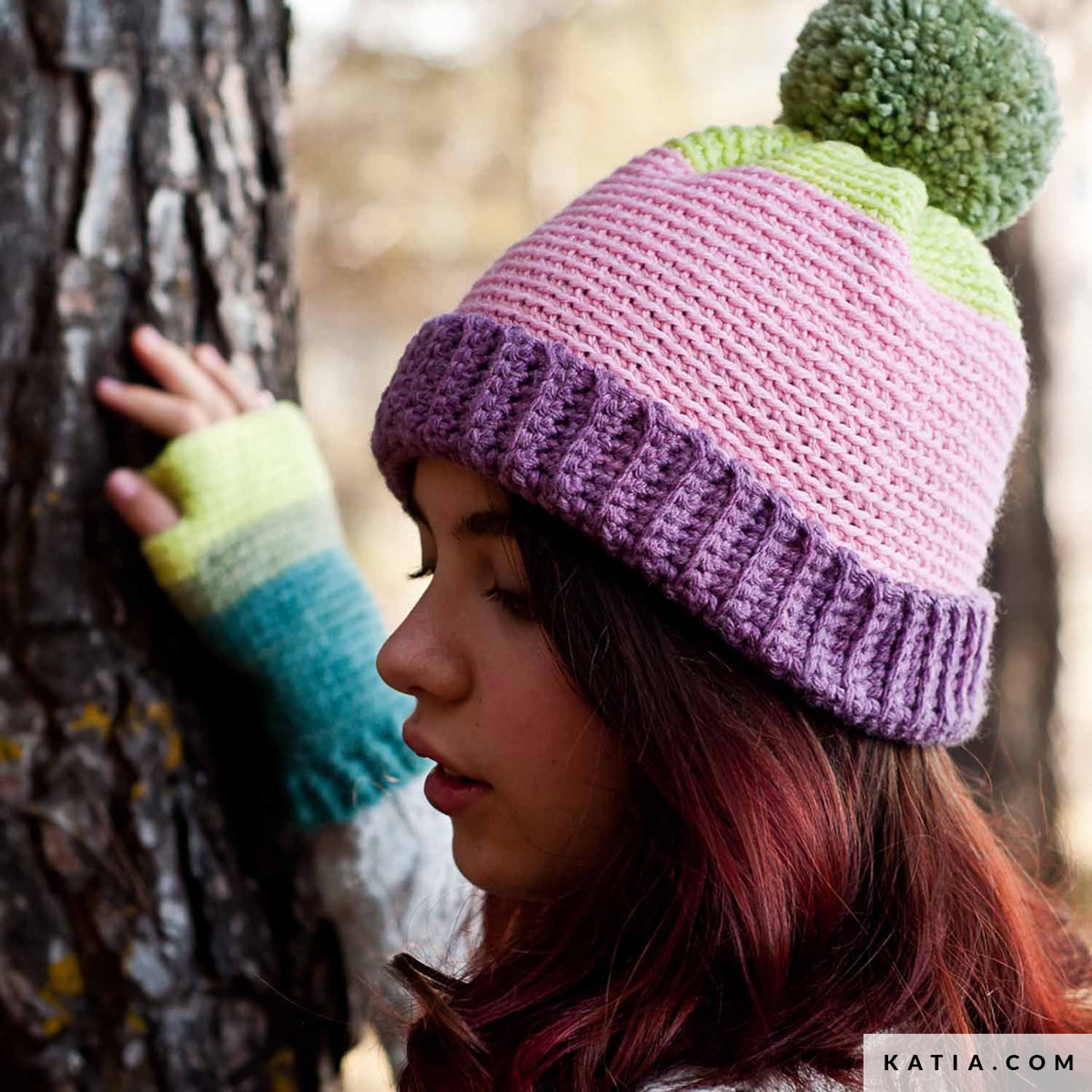 Patroon breien haken dames set herfst winter katia — gemaakt met Haakpatroon Katia Boomer Muts en wanten (2)