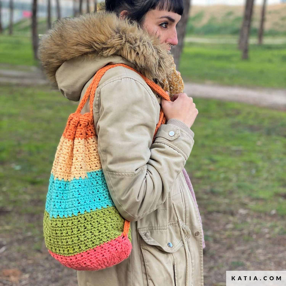 Patroon breien haken dames draagtas herfst winter katia — gemaakt met Haakpatroon Katia Boomer Rugzakje (3)